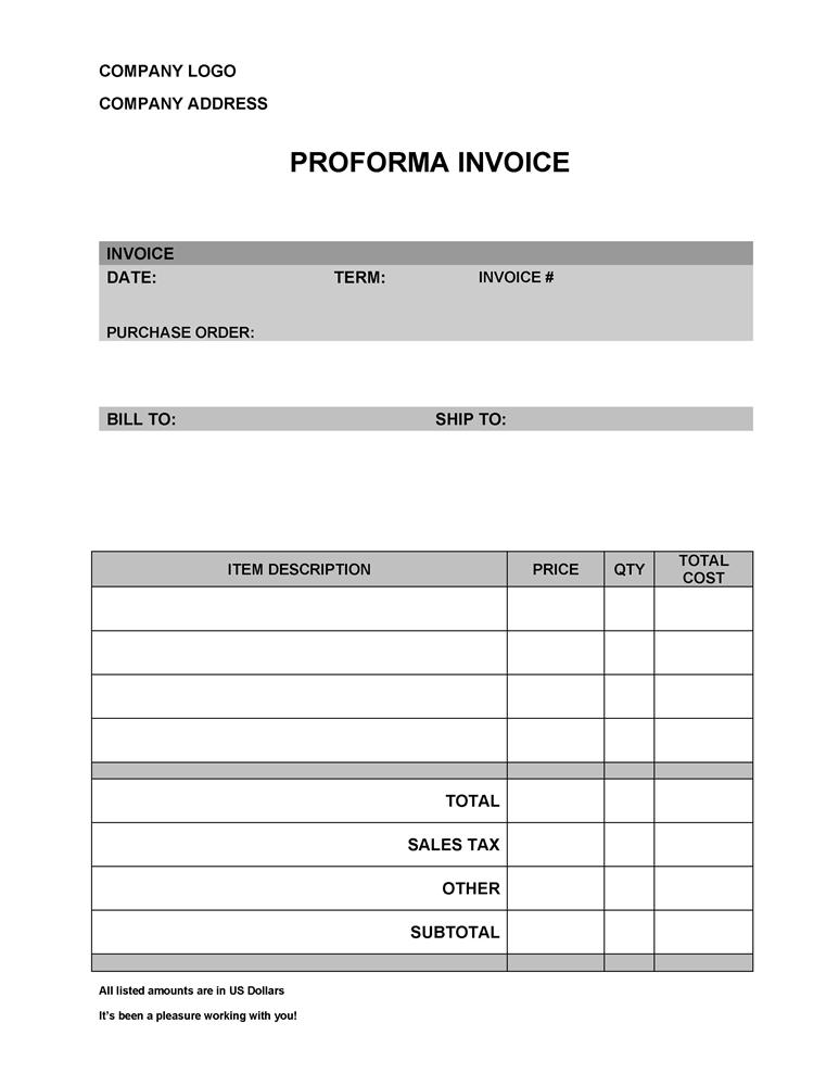 Artsyl Proforma Invoice