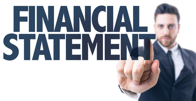 Illustration showing a businessman with financial statements