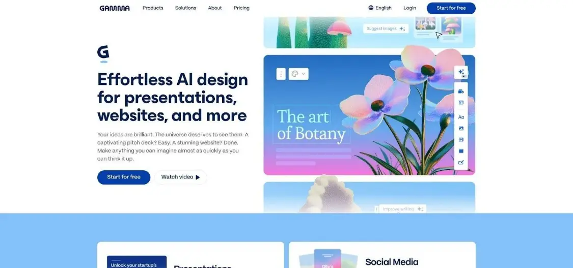 Gamma interactive web-native scrolling presentation screenshot